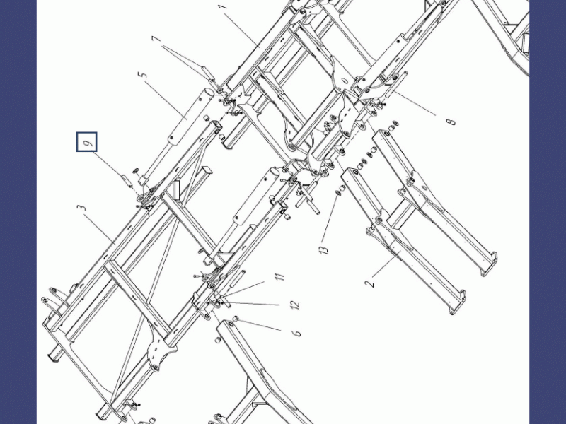 Ось крепления гидроцилиндра боковой секции БДК 7,5