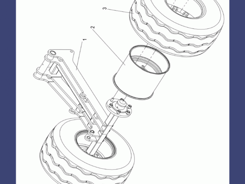 Полуось опорных колес КГП, КШП, БДК
