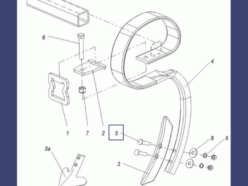Болт крепления рабочих органов культиваторов КШМ, КШП