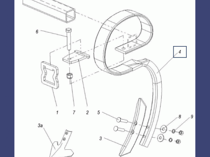 Стойка крепления рабочих органов М12/16